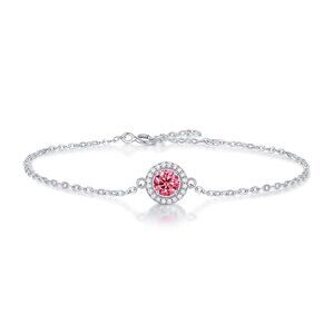 Certified 0.5ct Pink Moissanite Diamond S925 Silver Bracelet